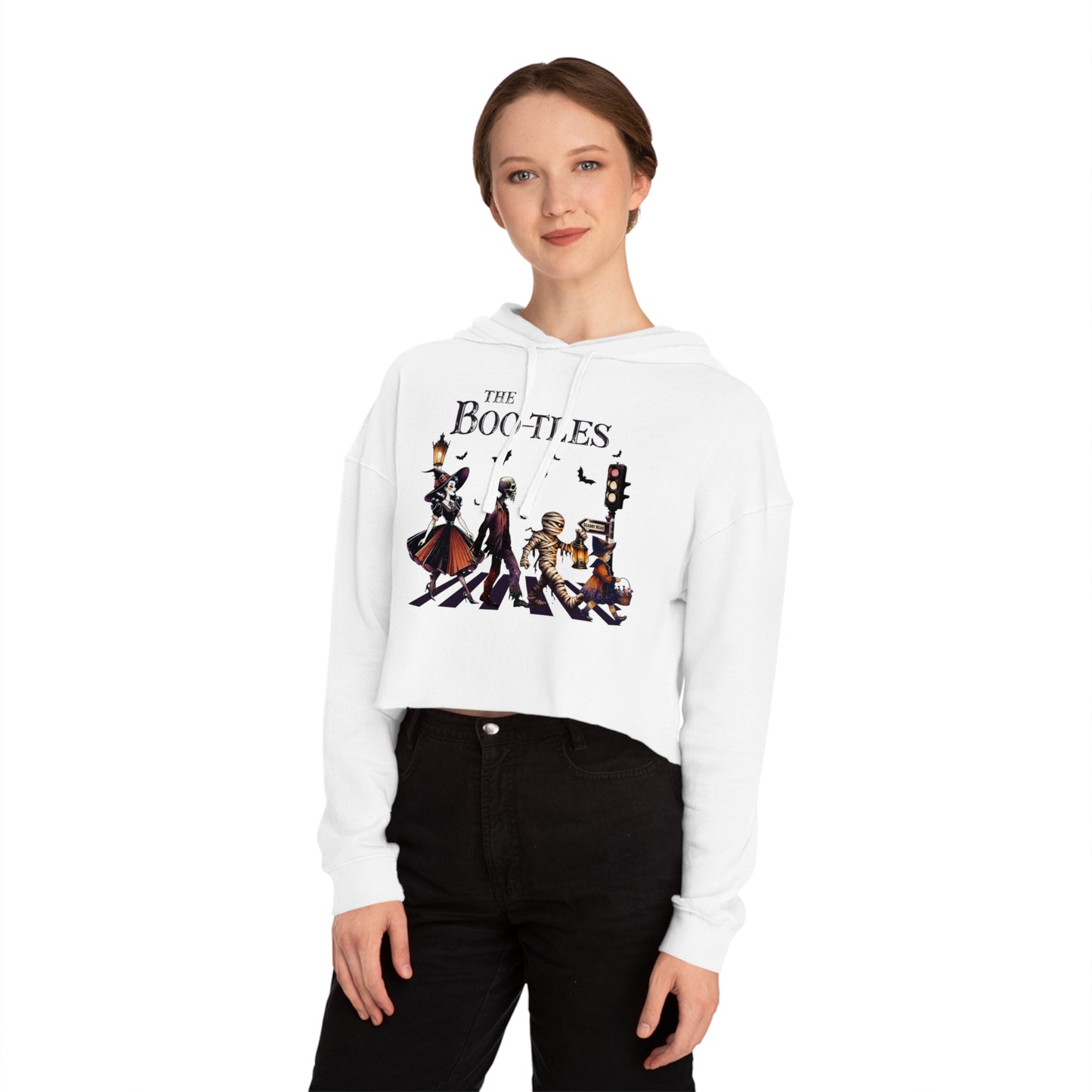 "The Boo-tles" Women’s Cropped Hooded Sweatshirt