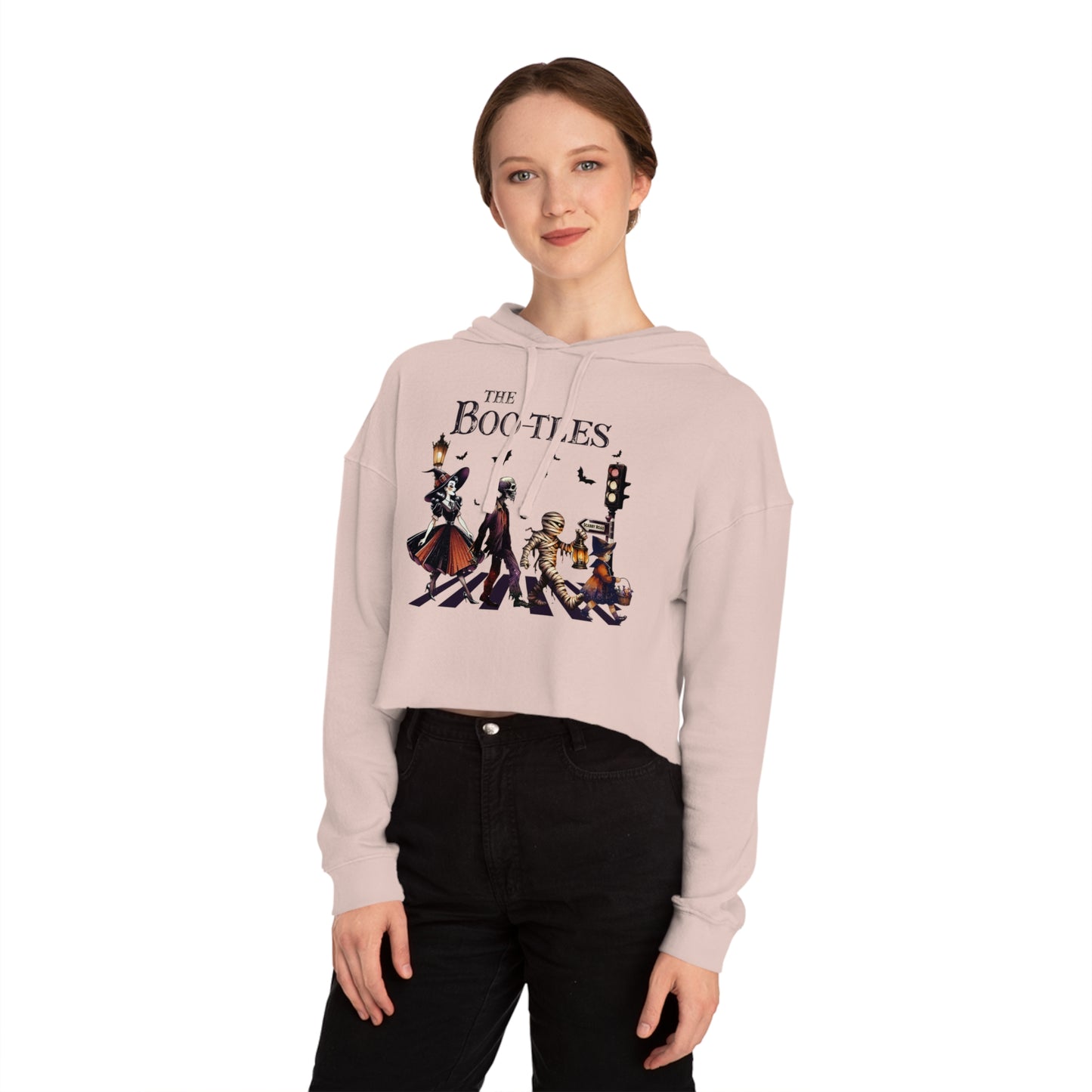 "The Boo-tles" Women’s Cropped Hooded Sweatshirt