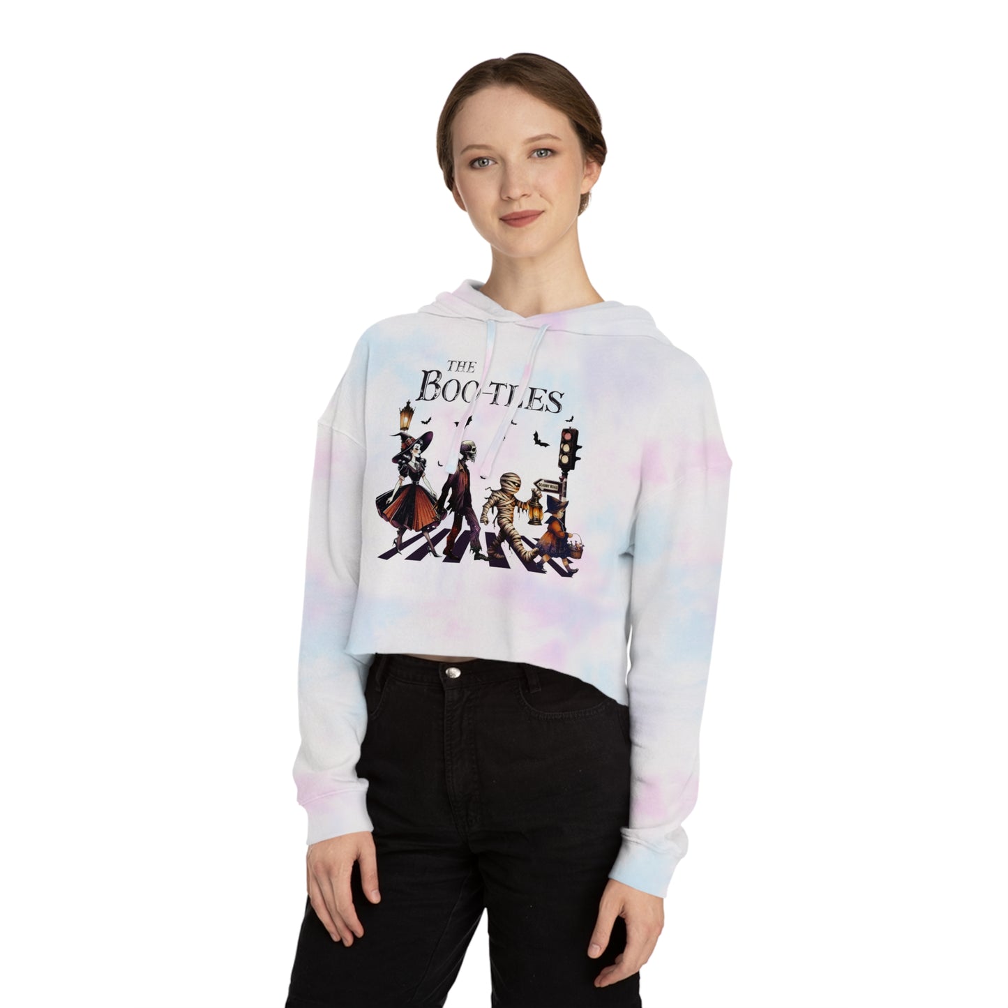 "The Boo-tles" Women’s Cropped Hooded Sweatshirt