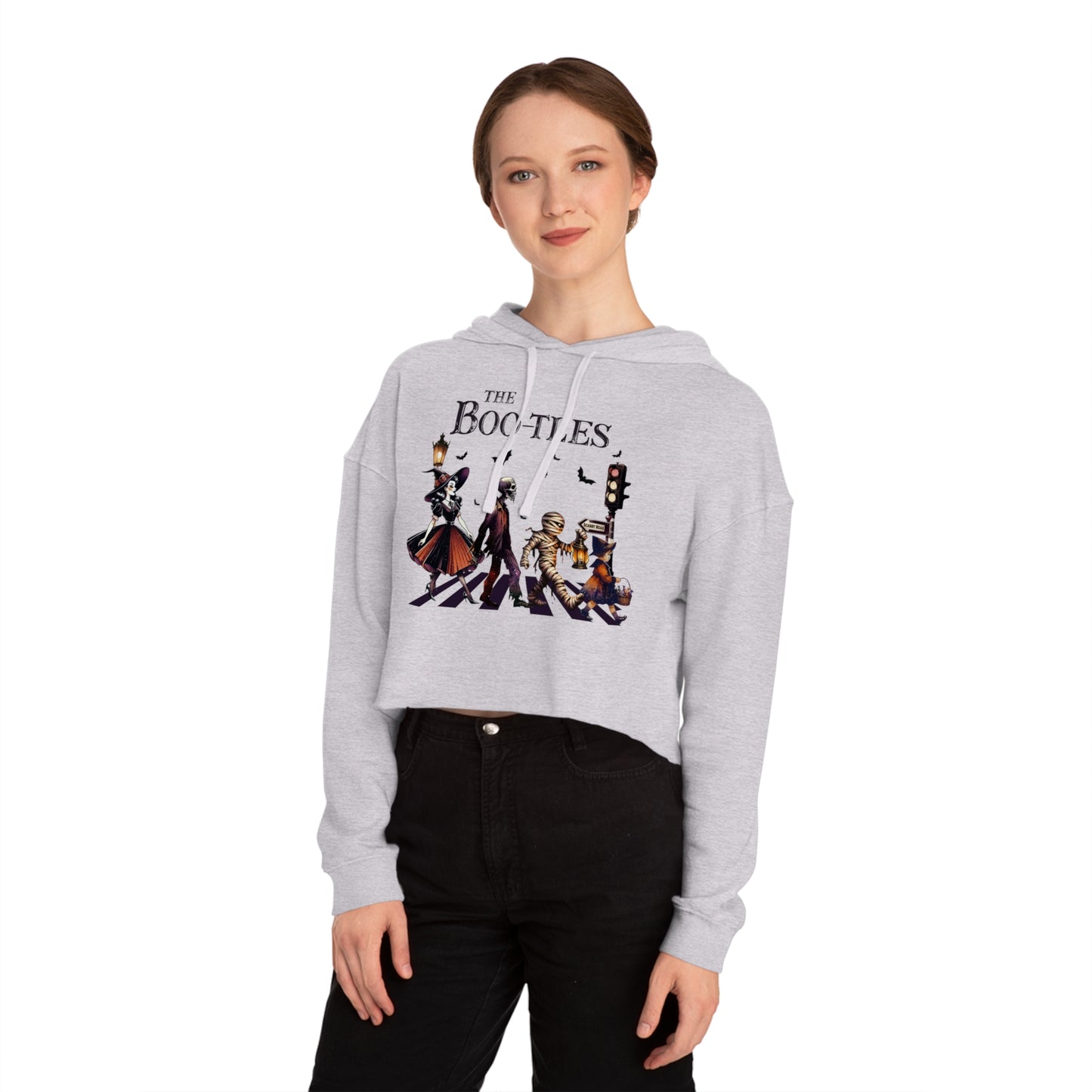 "The Boo-tles"  Women’s Cropped Hooded Sweatshirt