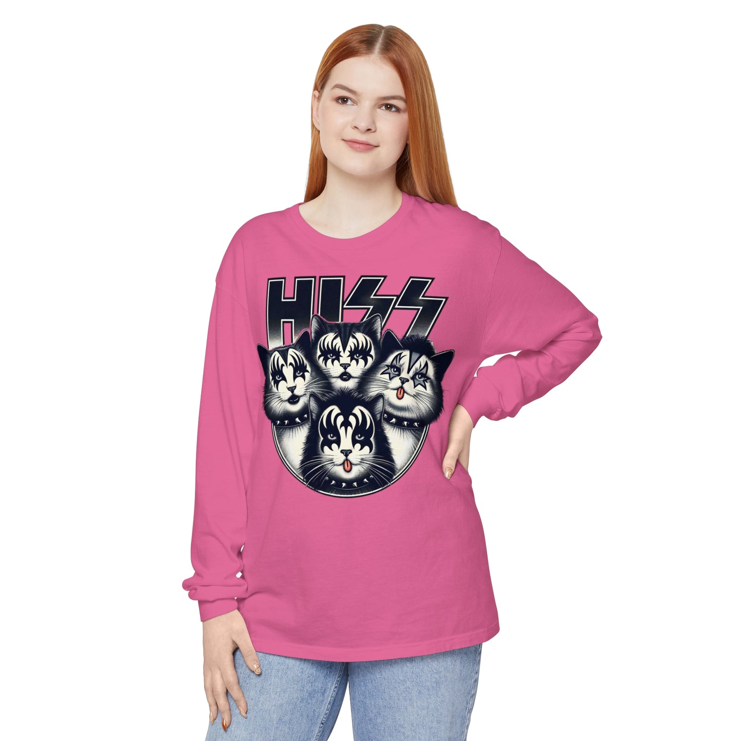 "HISS" Unisex Garment-dyed Long Sleeve T-Shirt