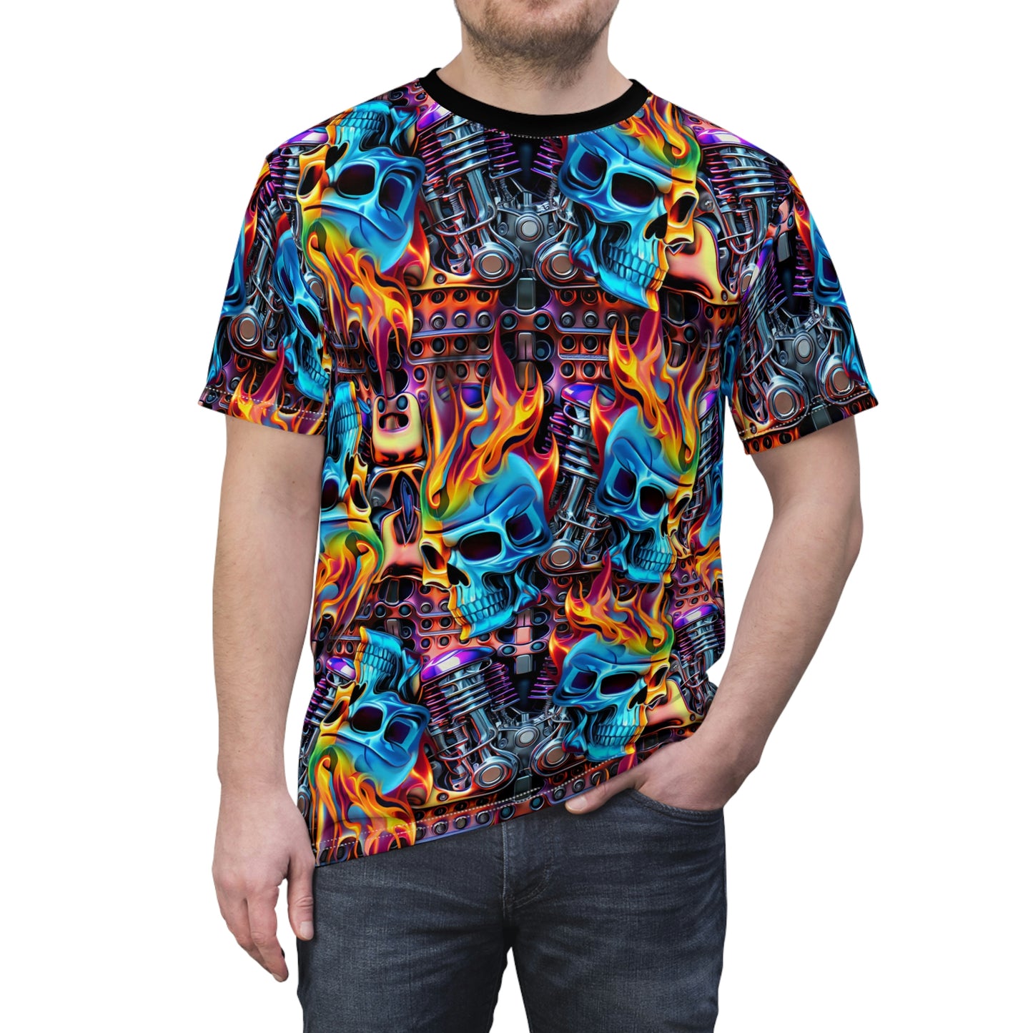 Skull Flame Mohawk t-shirt